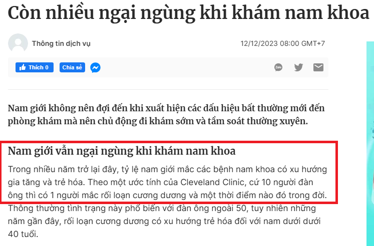 Nên khám nam khoa ở đâu có quy trình khám đầy đủ các bước, chuẩn Bộ Y Tế?